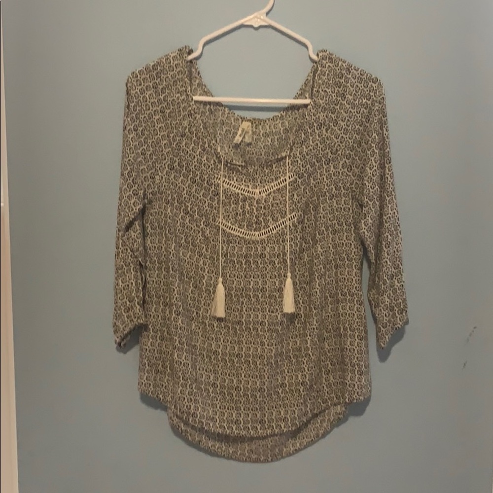Black and White Blouse
